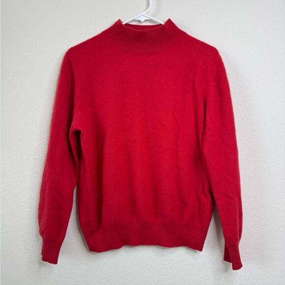 Westbound Women’s Sz M 100% Cashmere Mock Neck Sweater Pullover Red Soft Preppy - Picture 1 of 4